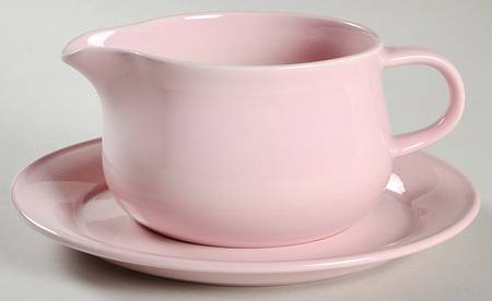 Solid Color Light Rose Gravy Boat & Underplate