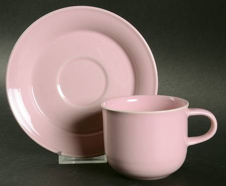 Solid Color Light Rose Flat Cup & Saucer Set