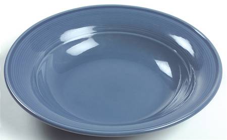 Solid Color Light Blue Rim Soup Bowl