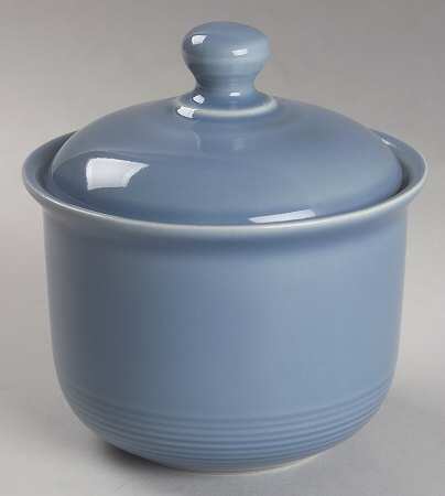 Solid Color Light Blue Sugar Bowl & Lid