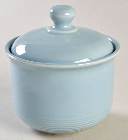Solid Color Powder Blue Sugar Bowl & Lid