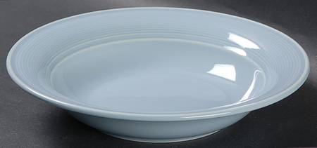 Solid Color Powder Blue Rim Soup Bowl