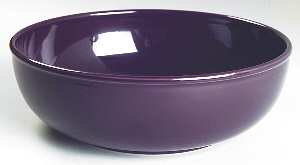Solid Color Plum Round Shallow Bowl