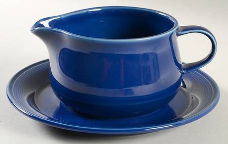 Solid Color Sapphire Gravy Boat & Underplate