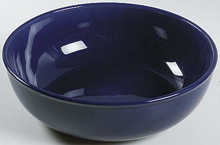 Solid Color Sapphire Round Shallow Bowl