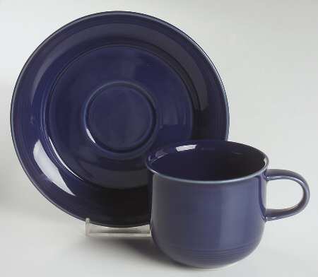 Solid Color Sapphire Flat Cup & Saucer Set