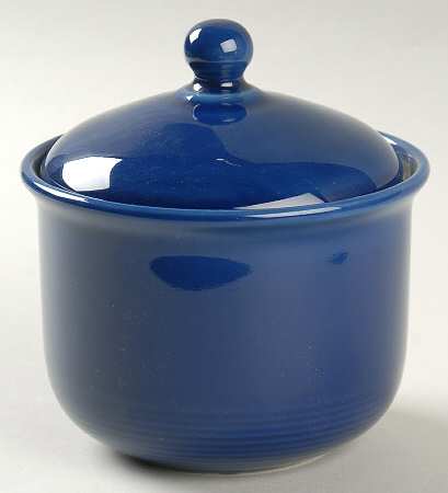 Solid Color Sapphire Sugar Bowl & Lid