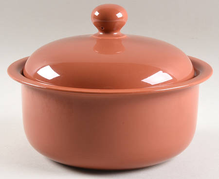 Solid Color Terra Cotta 2 Qt Round Covered Casserole
