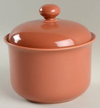 Solid Color Terra Cotta Small Canister & Lid