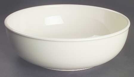 Solid Color Vanilla Round Shallow Bowl