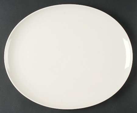 Solid Color Vanilla 14" Oval Serving Platter