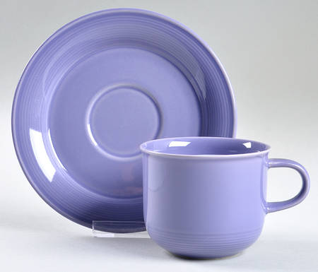 Solid Color Violet Flat Cup & Saucer Set