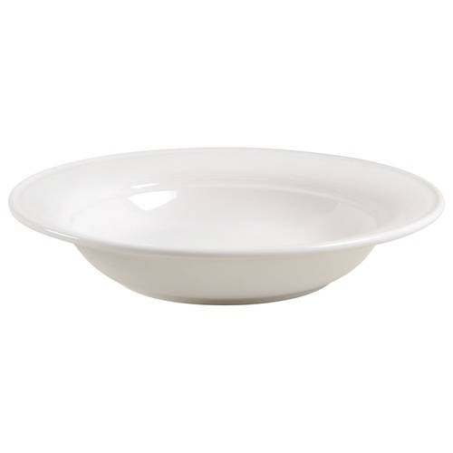 Solid Color White Rim Soup Bowl