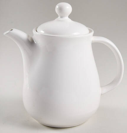Solid Color White Coffee Pot & Lid