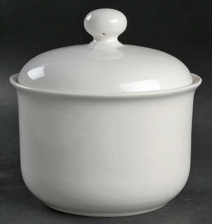 Solid Color White Small Canister & Lid