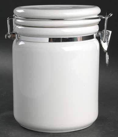 Solid Color White Small Canister & Lid