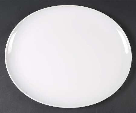 Solid Color White 14" Oval Serving Platter