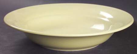 Solid Color Yellow Rim Soup Bowl