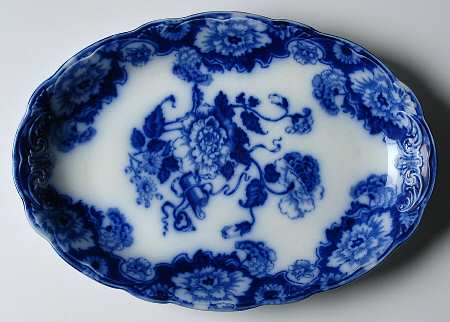 Cambridge (Flow Blue) 12" Oval Serving Platter