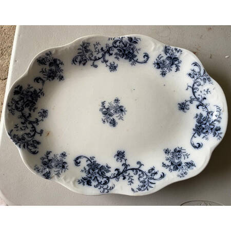 Dunbarton (Flow Blue) 14" Oval Serving Platter