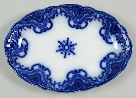 Knox (Flow Blue) 11" Oval Serving Platter