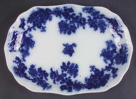 Lancaster (Flow Blue) 10" Oval Serving Platter