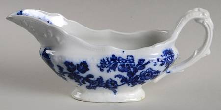 Lancaster (Flow Blue) Gravy Boat