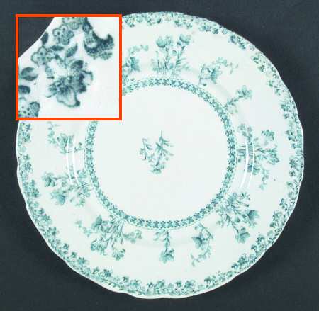 Louise Blue Green Luncheon Plate