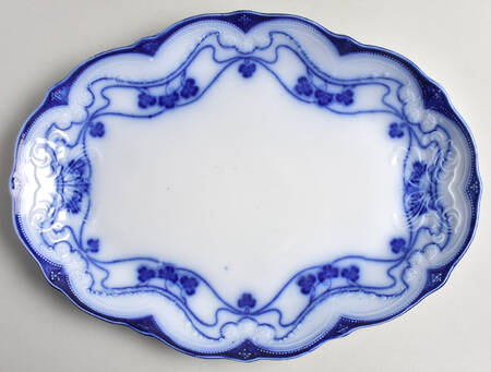 Paris (Flow Blue) 12" Oval Serving Platter