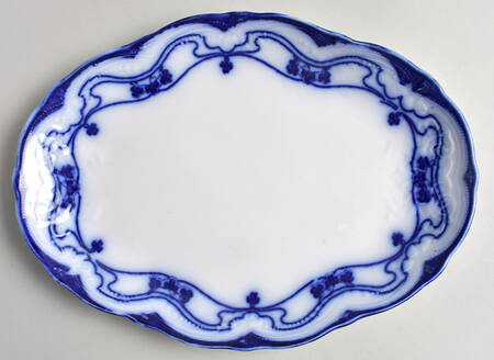 Paris (Flow Blue) 10" Oval Serving Platter by New Wharf