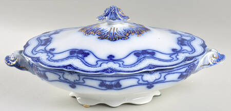 Paris (Flow Blue) Oval Covered Vegetable by New Wharf