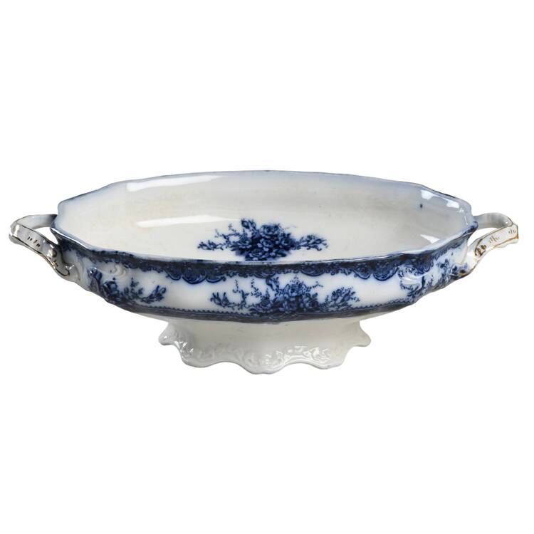Plymouth (Flow Blue) Oval Vegetable No Lid