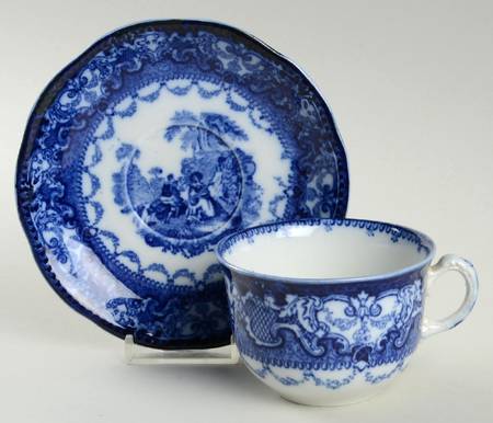 Watteau Flat Cup & Saucer Set