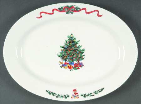 Christmas Morning 12" Oval Serving Platter