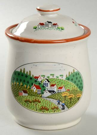 Country Village Small Canister & Lid