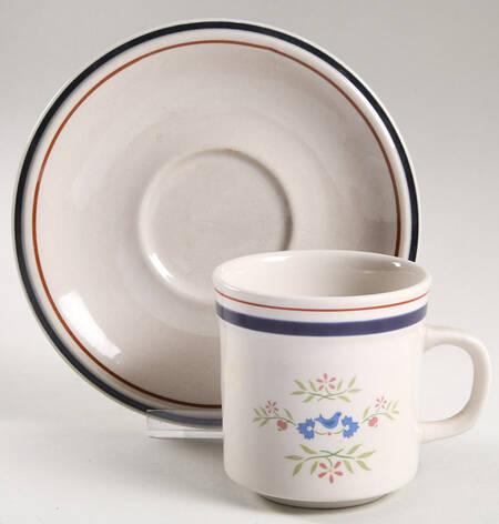 Homespun Flat Cup & Saucer Set