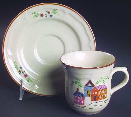 Our Country Flat Cup & Saucer Set