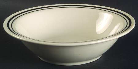 Satellite Black Rim Cereal Bowl