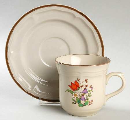 Spring Garden Flat Cup & Saucer Set