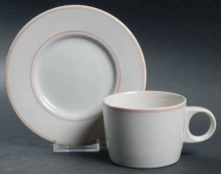 Westport Classic Pink (Pink Trim and Verge) Flat Cup & Saucer Set