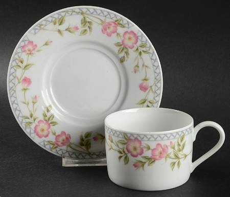 Arbor Roses Flat Cup & Saucer Set