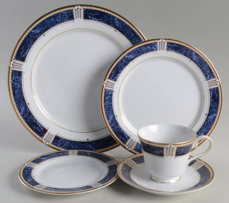 Azure Gold 5 Piece Place Setting