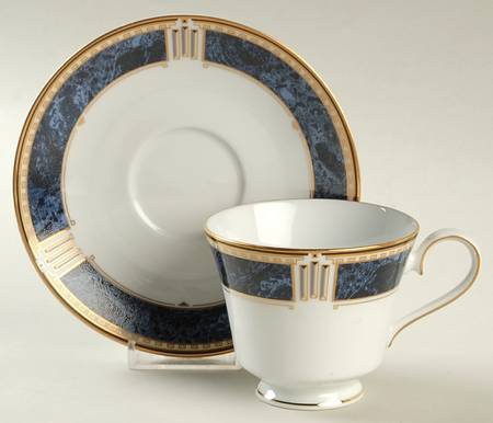 Azure Gold Footed Cup & Saucer Set