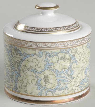 Bachelor's Button Sugar Bowl & Lid