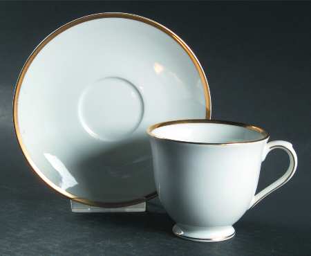 Band of Gold Footed Cup & Saucer Set