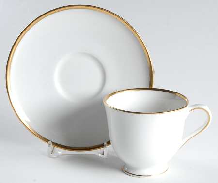 Band of Gold Footed Demitasse Cup & Saucer Set