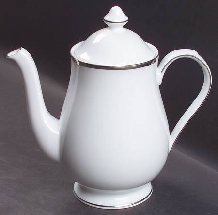 Band of Platinum Coffee Pot & Lid