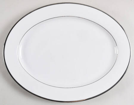 Band of Platinum 14" Oval Serving Platter