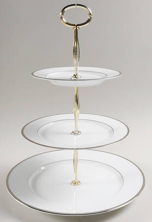Band of Platinum 13 7/8"-14 1/4" 3-Tiered Serving Tray(DP,SP,BB) HC