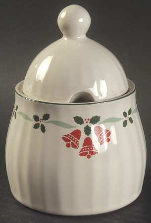 Bells & Holly Sugar Bowl & Lid